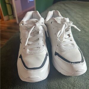 White Calvin Klein Sneakers with Black Accents